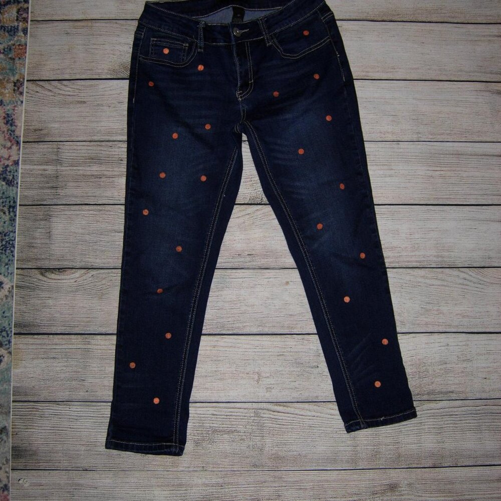 Size 4 Petite Baccini Polka Dot Ankle Jeans